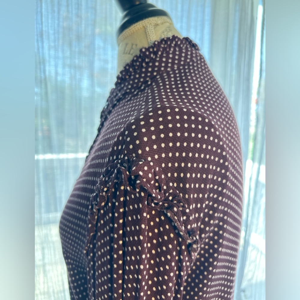 H&M Red Ruffled Long Sleeve Blouse - Picture 6 of 8
